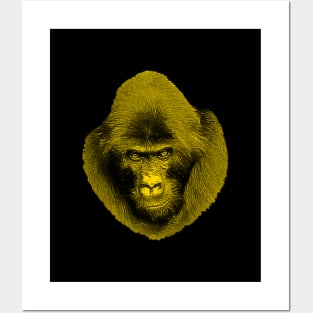 Gorilla portrait Posters and Art